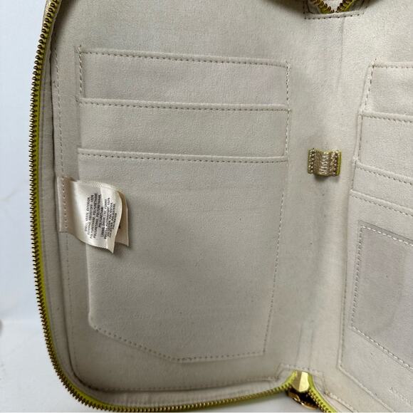 Anthropologie Gold Metallic Clutch Zip Around Closure Planner Wallet 9X6 - Picture 11 of 12